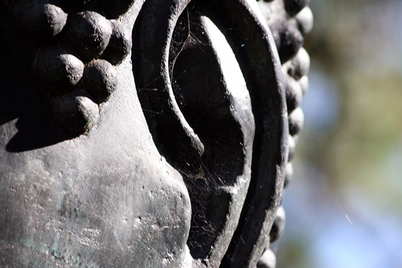 close up of buddha statues ear