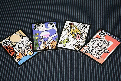 obake karuta japanese cards closeup