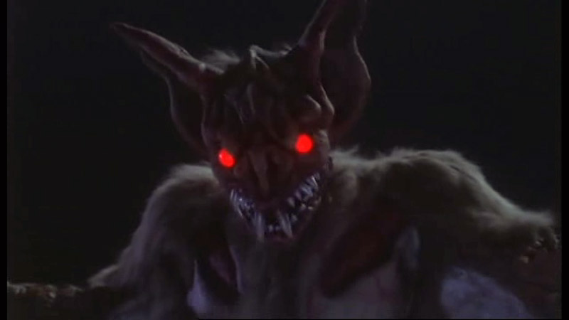 Kyuranos, large bat kaiju with red glowing eyes