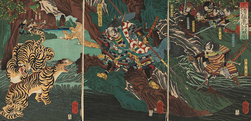 painting of kiyomasa hunting tigers