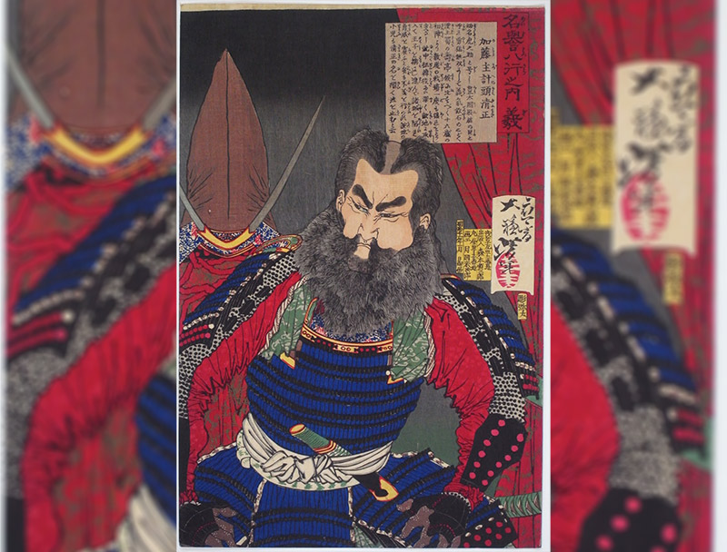 woodblack print of Kato Kiyomasa