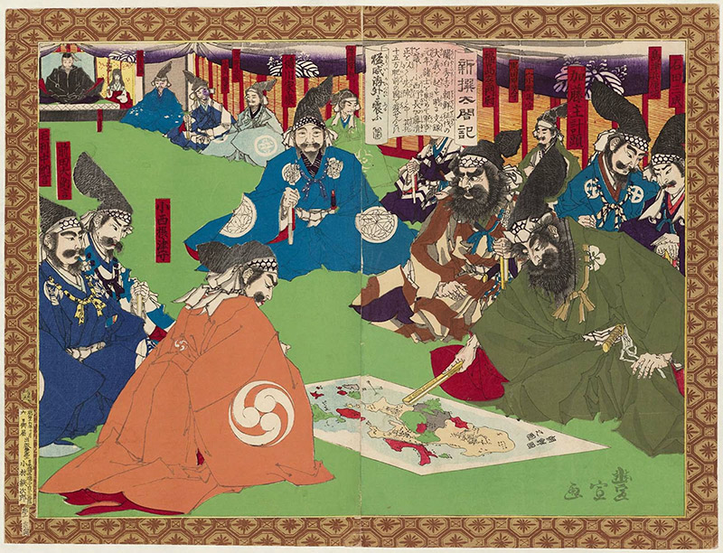 Kiyomasa participating in the planning of the invasion of Korea