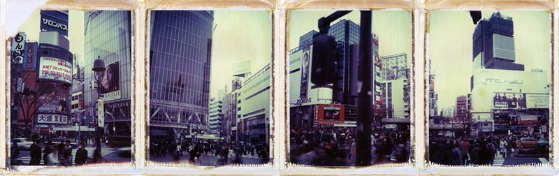 Series of four Polaroids of Shibuya, Tokyo