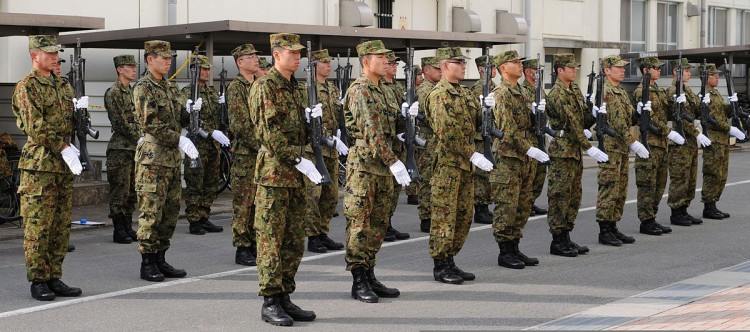 JGSDF Personnel drills  at Camp Itami