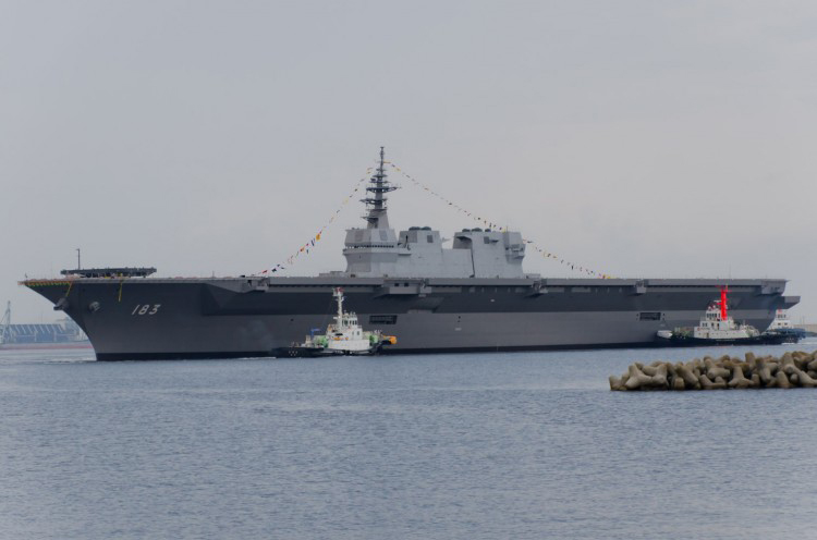 The helicopter carrier JS Izumo