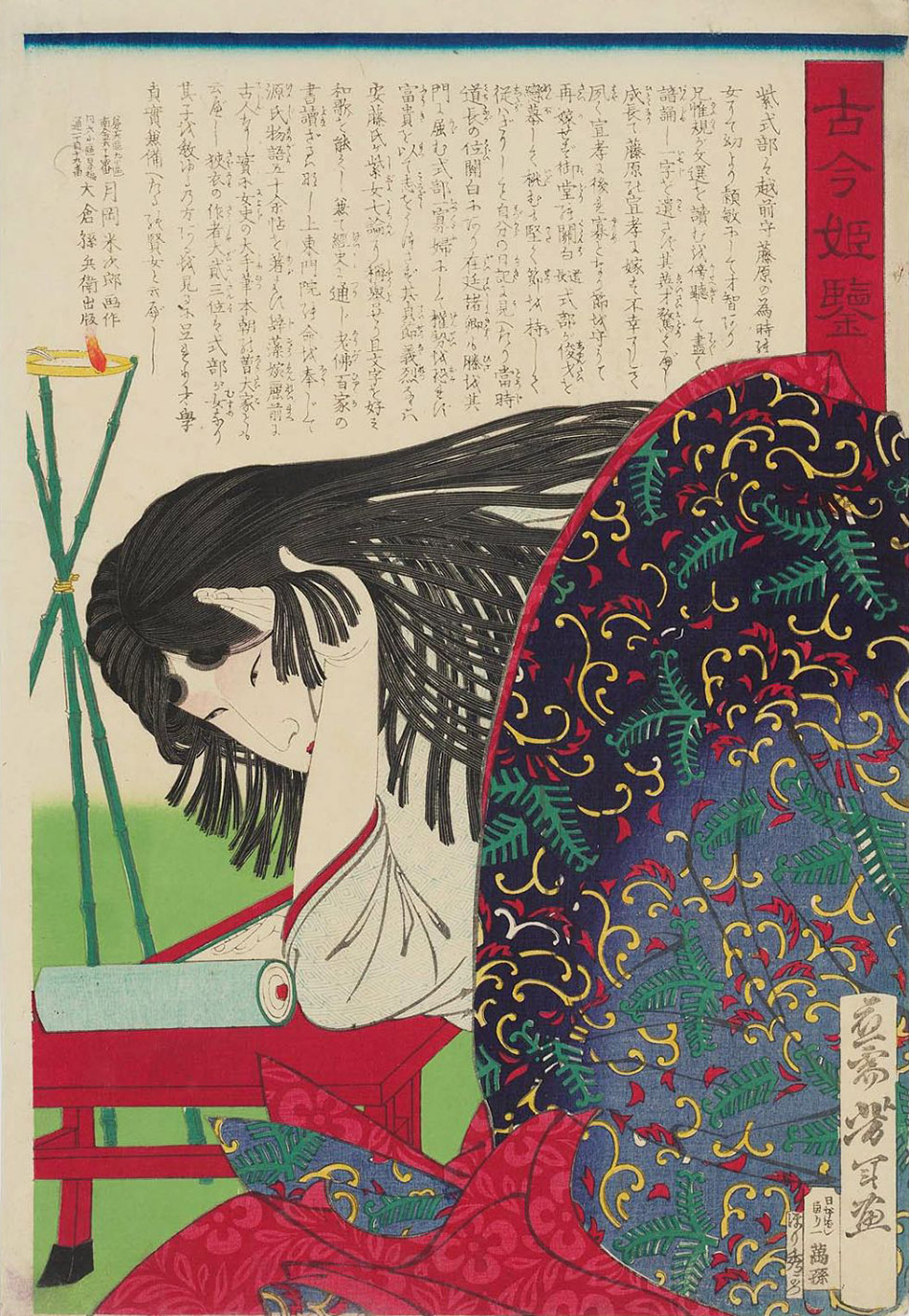 murasaki shikibu writing the tale of genji