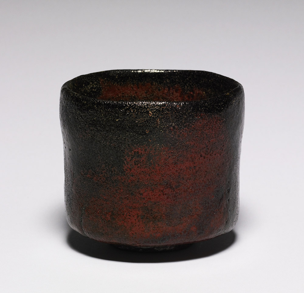 japanese pottery rust colored tea bowl