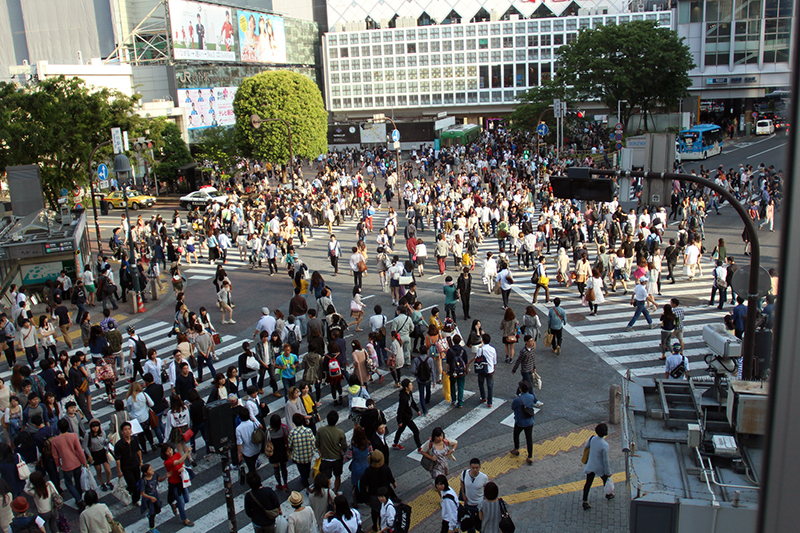 busy crossing in Japan