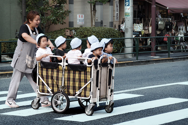 japan infants crossing street