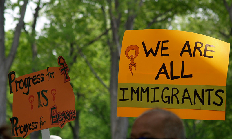 Immigrants in Japan protesting