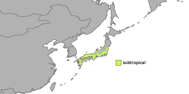 Map about the central and southwestern Japan climate