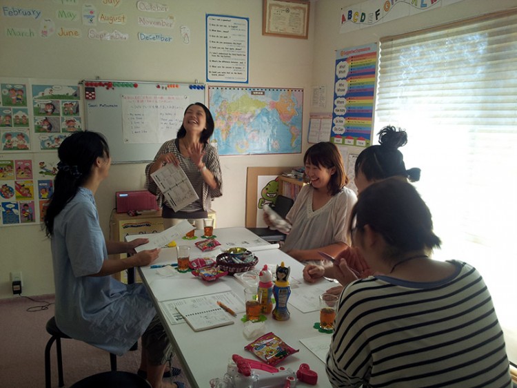 Japanese women around table