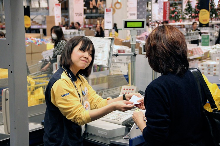 cashier at Ikea in Japan