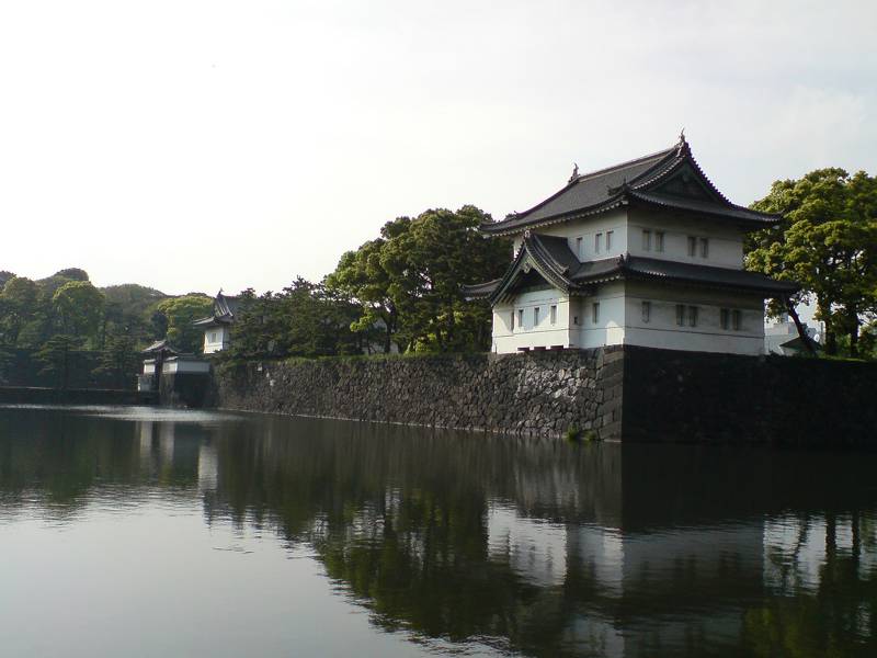 Moat around a Japanese-style castle