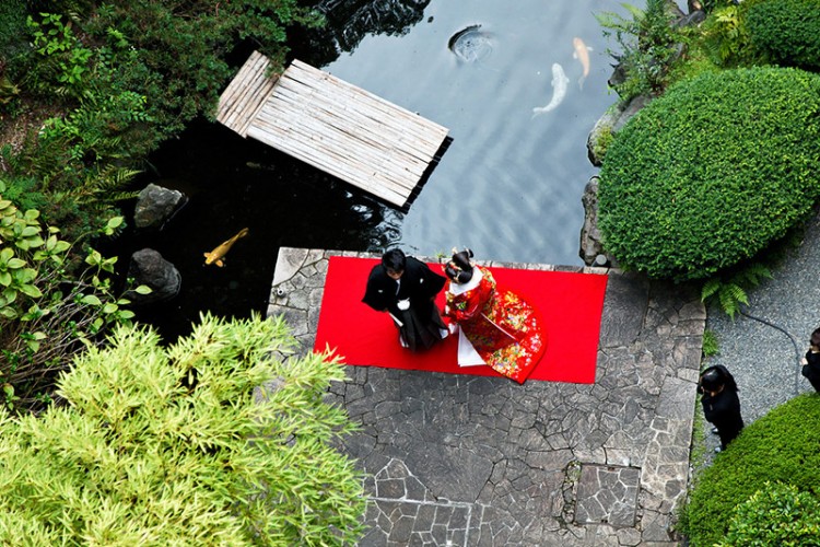 japanese wedding from above