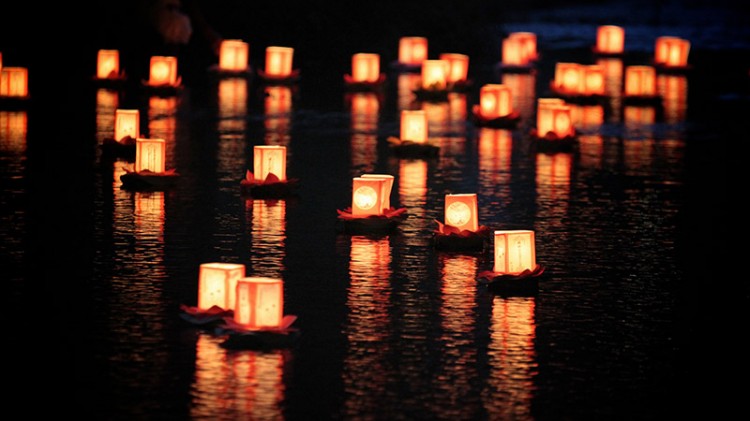 lanterns on the water