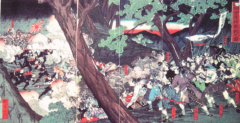 A scroll painting of the Battle of Taharazaka