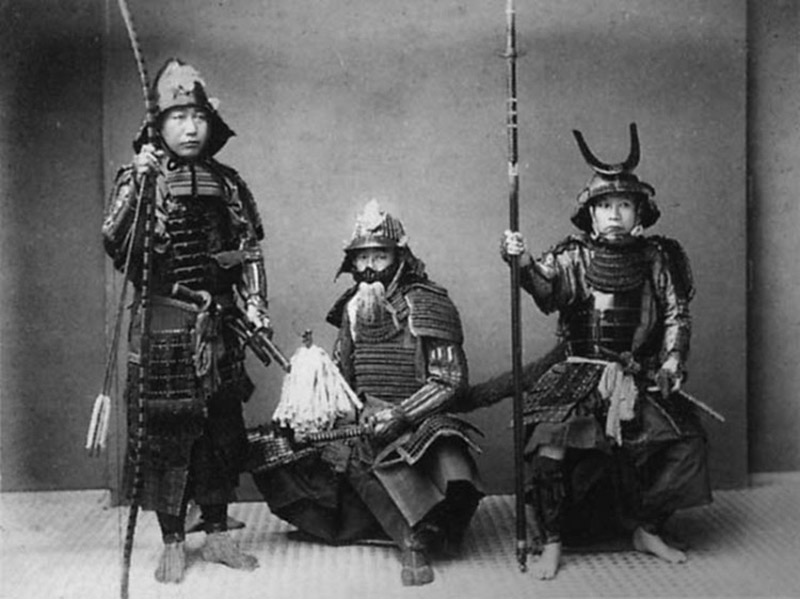 Samurai from the Meiji era posing