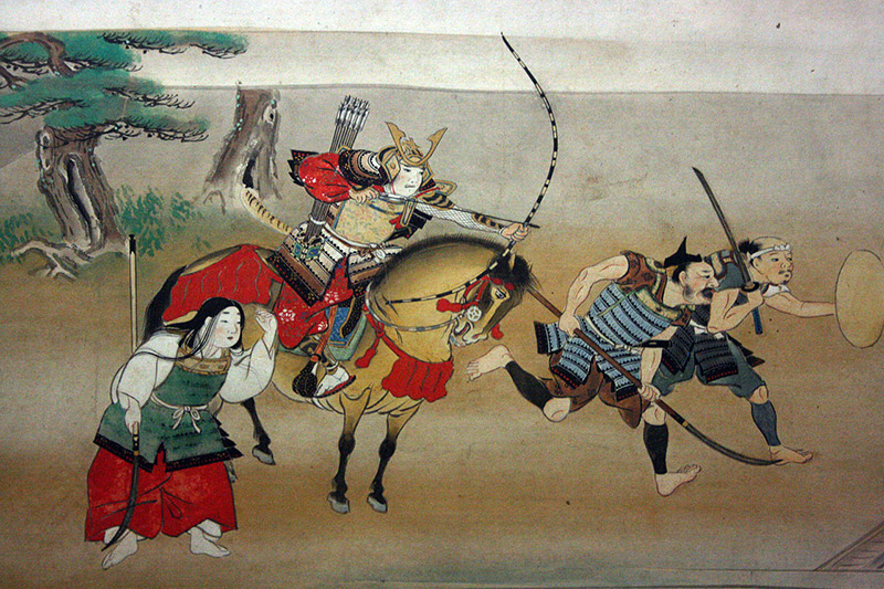 An illustration of "Night Attack on Yoshitsune's Residence at Horikawa"