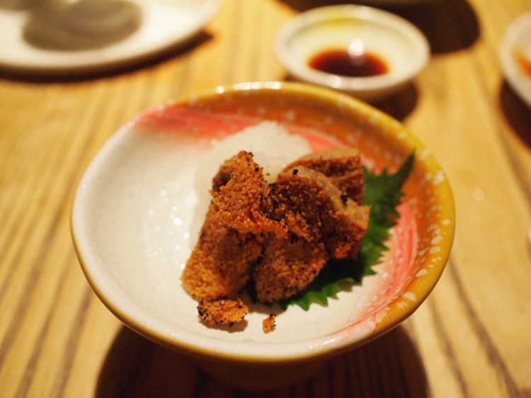 red fish eggs fugu fish eggs on plate