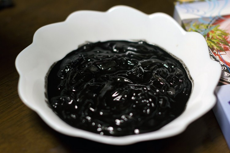 black squid ink liver japanese food
