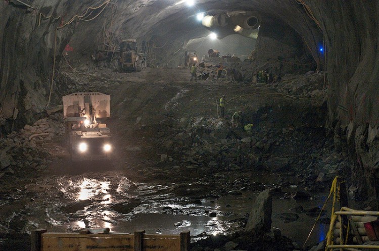 excavating an underground tunnel