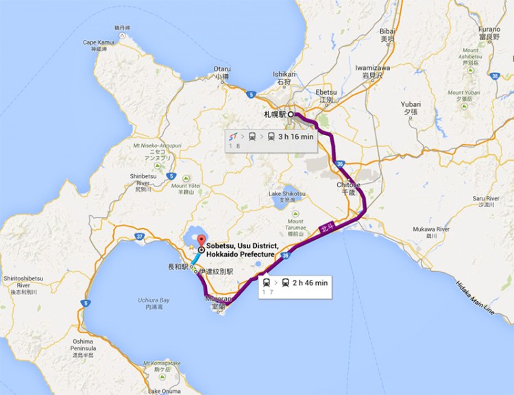 Google Map of Showa Shinzan, home of the Yukigassen tournament