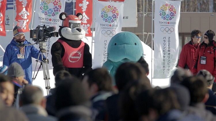 A bear and a seal Yukigassen mascot