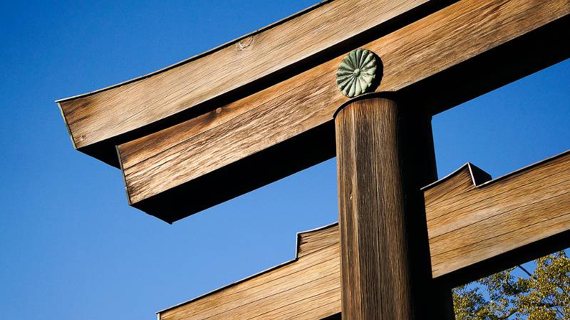 wooden shrine gate