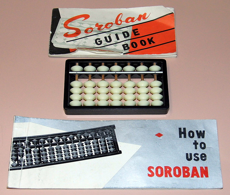 vintage Japanese abacus and guide book