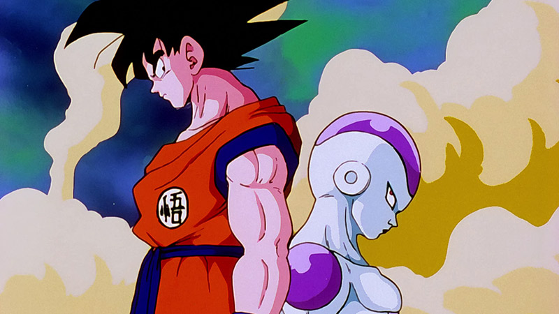 Goku and Frieza pause their battle in Dragon Ball Z