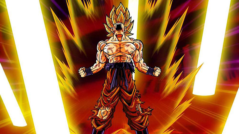 Goku achieving Super Saiyan form in Dragon Ball Z