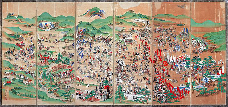 A scroll painting of the Battle of Sekigahara