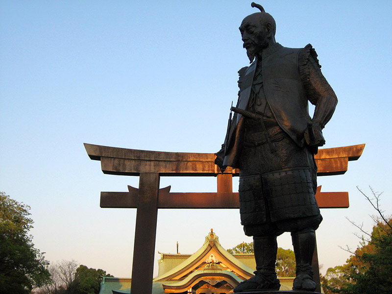 A statue of Toyotomi Hideyoshi in Osaka Castle