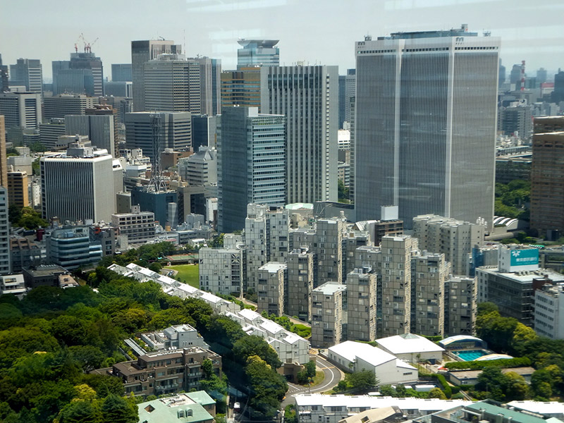 aerial view of Roppongi skyline