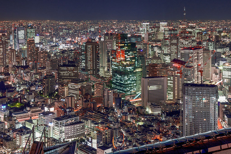 view of Roppongi skyline at night