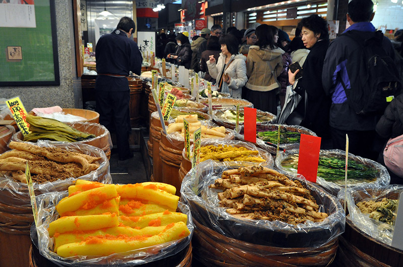 A good number of Tsukemono Japanese Pickles in sacks