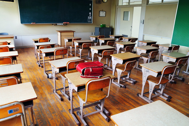 empty japanese classroom