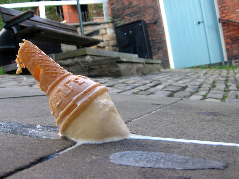 ice cream that fell on the ground