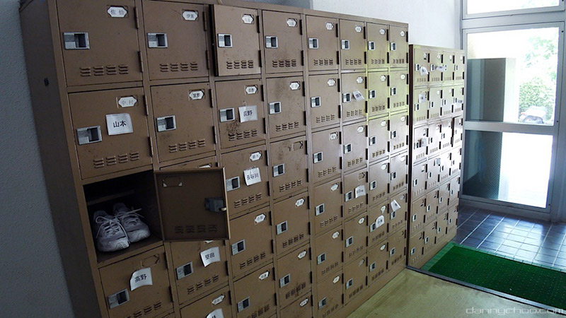 shoe lockers at a japanese school