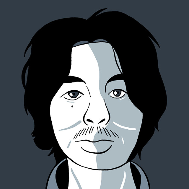 illustrated mugshot of miyazaki tsutomu