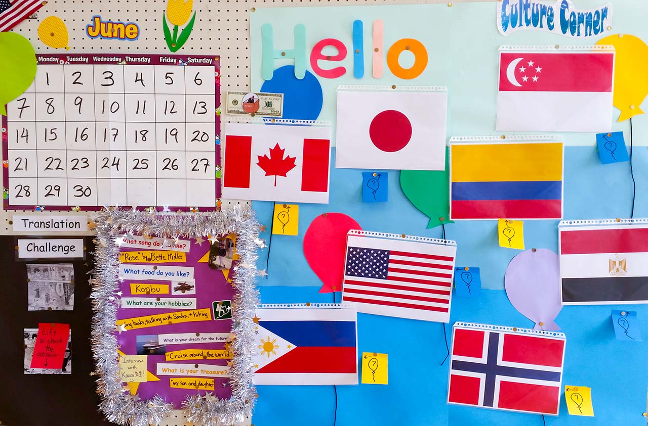 flags used in esl bulletin board ideas