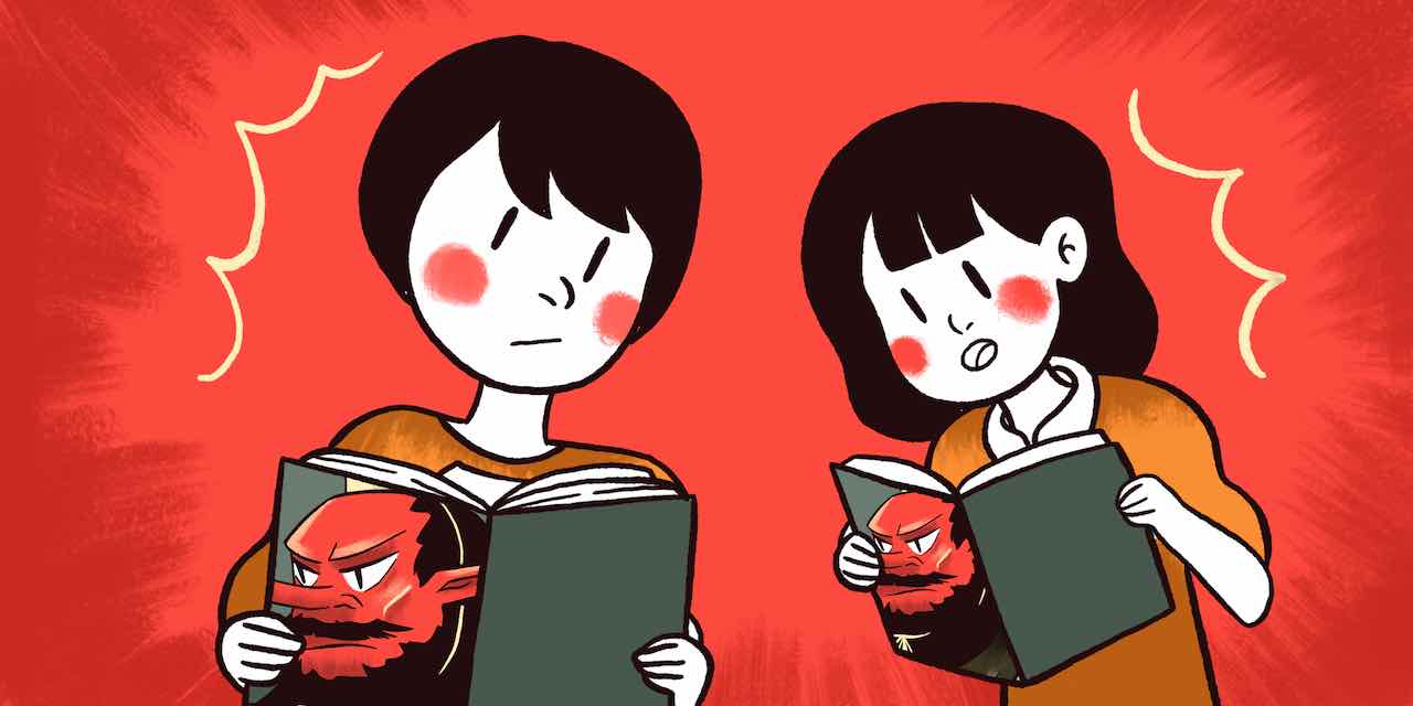 Children reading manga
