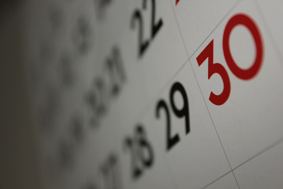 close up image of calendar