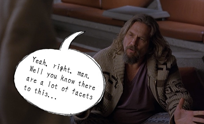 Lebowski explaining the facets of the Japanese language