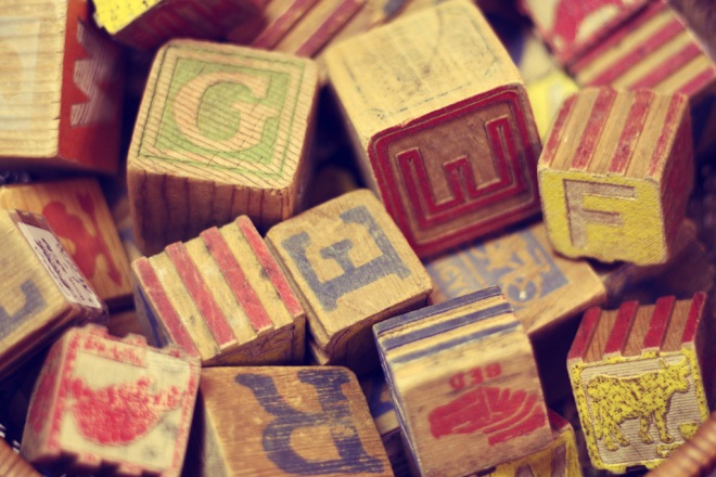 wooden blocks with letters