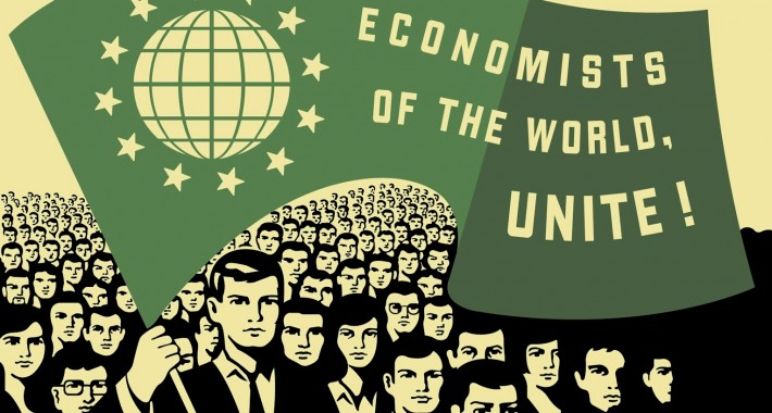 poster of economists marching