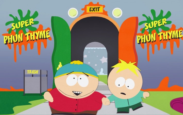 Cartman from South Park entering Super Phun Thyme