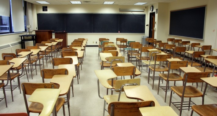 An empty Japanese classroom