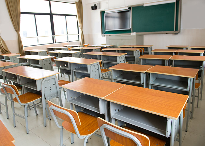 An empty Japanese classroom